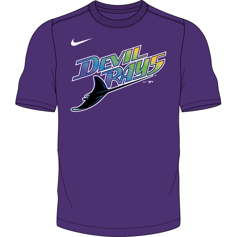 Nike Tampa Bay Devil Rays Youth Institutional Short Sleeve Cooperstown Crew Neck Tee