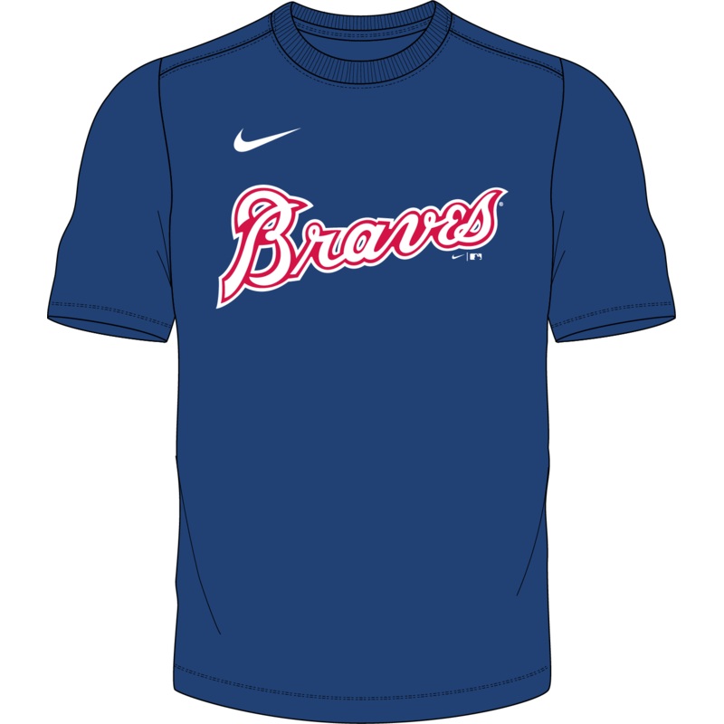 Nike Atlanta Braves Youth Institutional Short Sleeve Crew Neck Tee