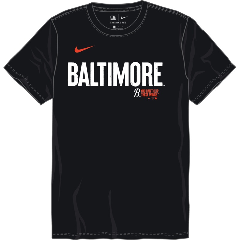 Nike Baltimore Orioles Youth Crew Neck Synthetic City Connect Tee