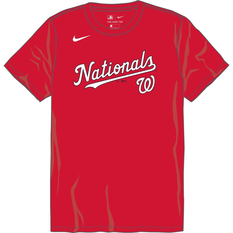 Nike Washington Nationals Youth Crew Neck Synthetic Tee