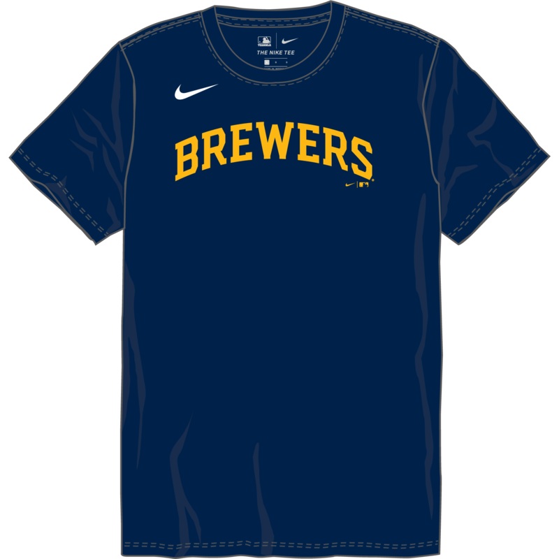 Nike Milwaukee Brewers Youth Institutional Short Sleeve Crew Neck Tee