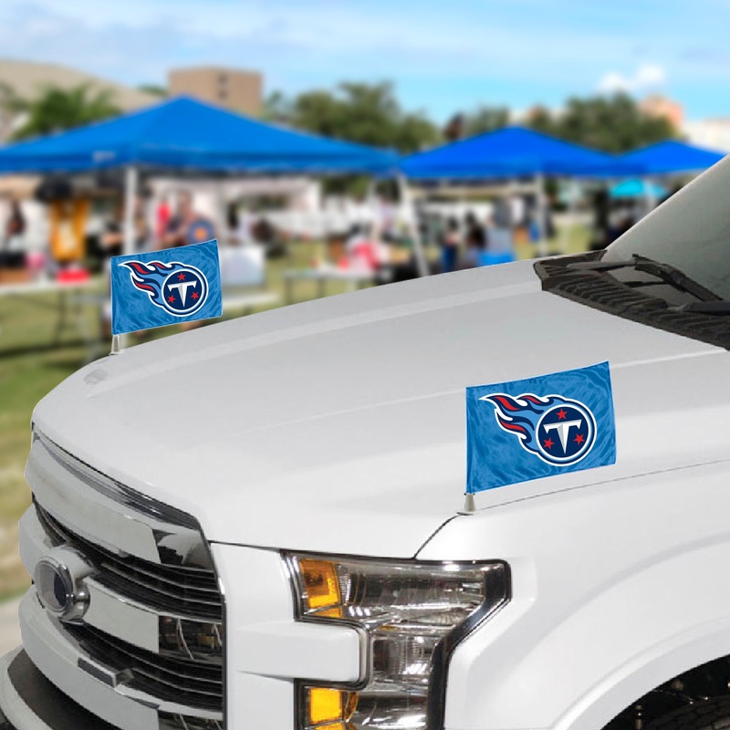 Fanmats Tennessee Titans Ambassador Car Flags – 2 Pack Mini Auto Flags, 4 X 6