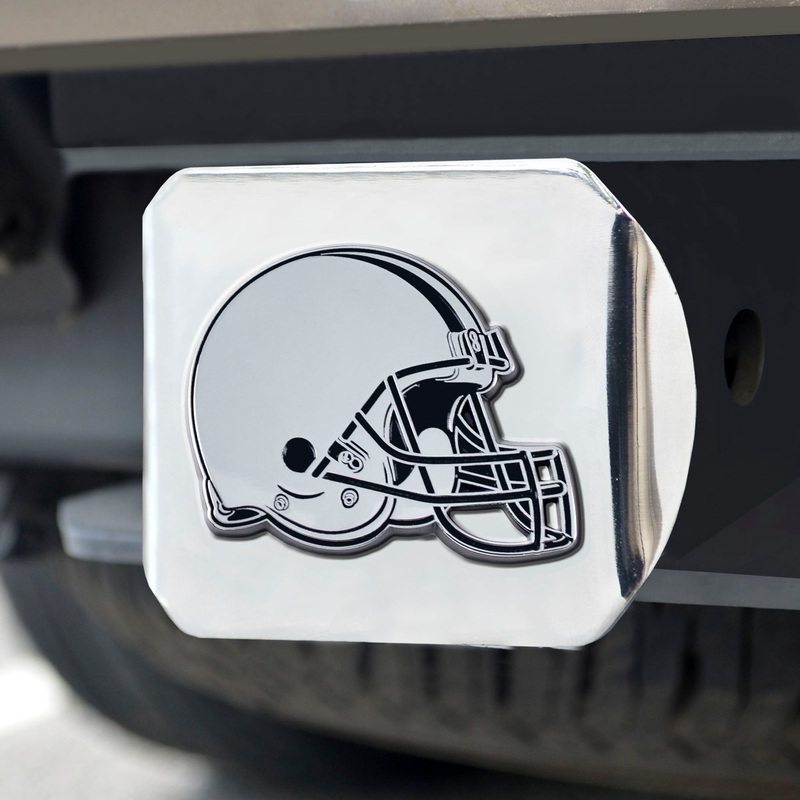 Fanmats Cleveland Browns Chrome Metal Hitch Cover with Chrome Metal 3D Emblem