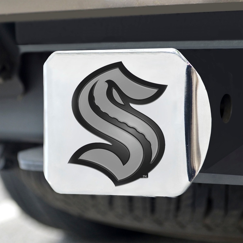 Fanmats Seattle Kraken Chrome Metal Hitch Cover with Chrome Metal 3D Emblem