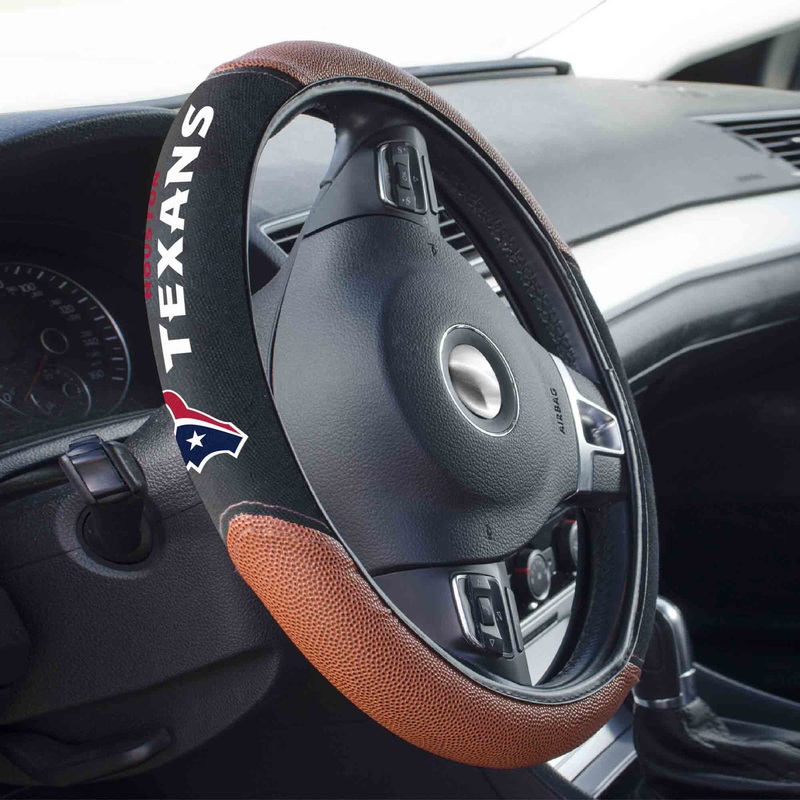 Fanmats Houston Texans Football Grip Steering Wheel Cover 15 Diameter