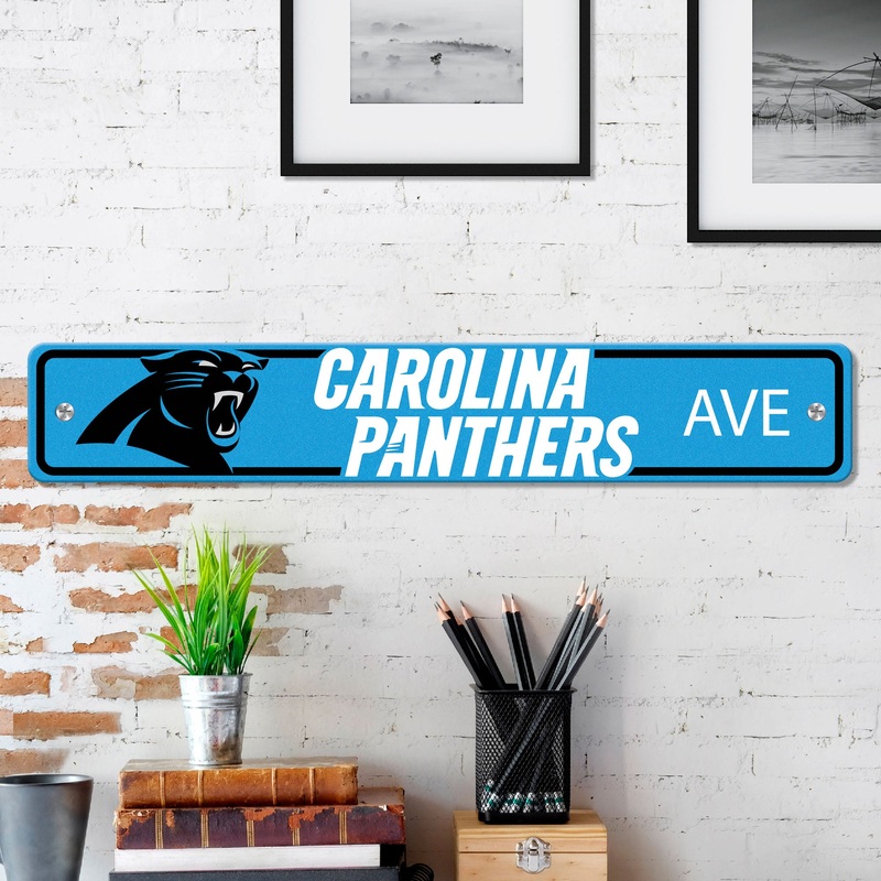 Fanmats Carolina Panthers Team Color Street Sign 4 X 24 Lightweight