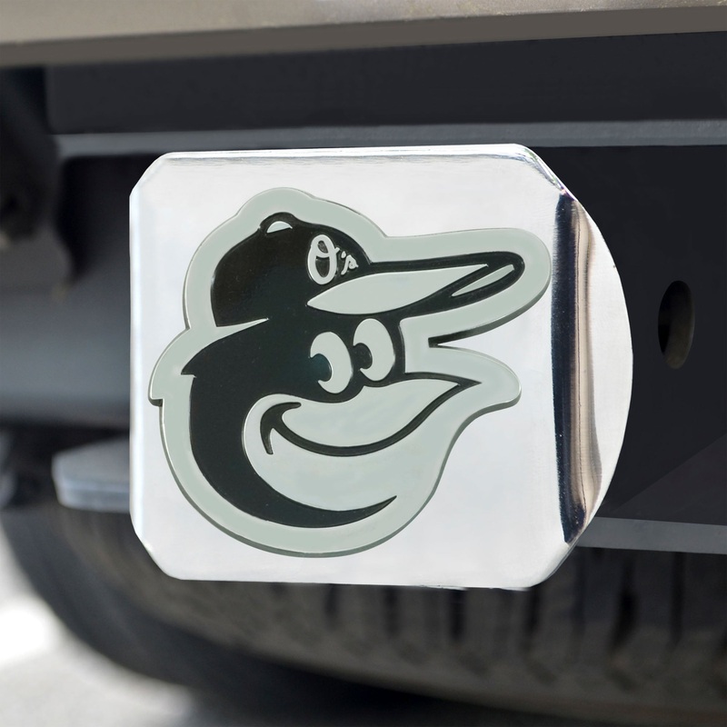 Fanmats Baltimore Orioles Chrome Metal Hitch Cover with Chrome Metal 3D Emblem