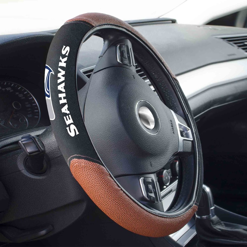 Fanmats Seattle Seahawks Football Grip Steering Wheel Cover 15 Diameter