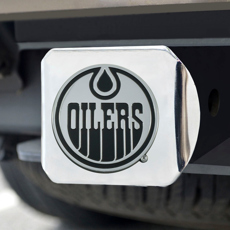 Fanmats Edmonton Oilers Chrome Metal Hitch Cover with Chrome Metal 3D Emblem
