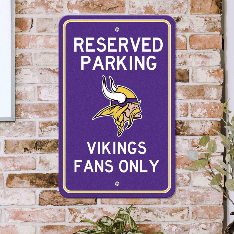 Fanmats Minnesota Vikings Team Color Reserved Parking Sign Dcor 18 X 11.5 Lightweight