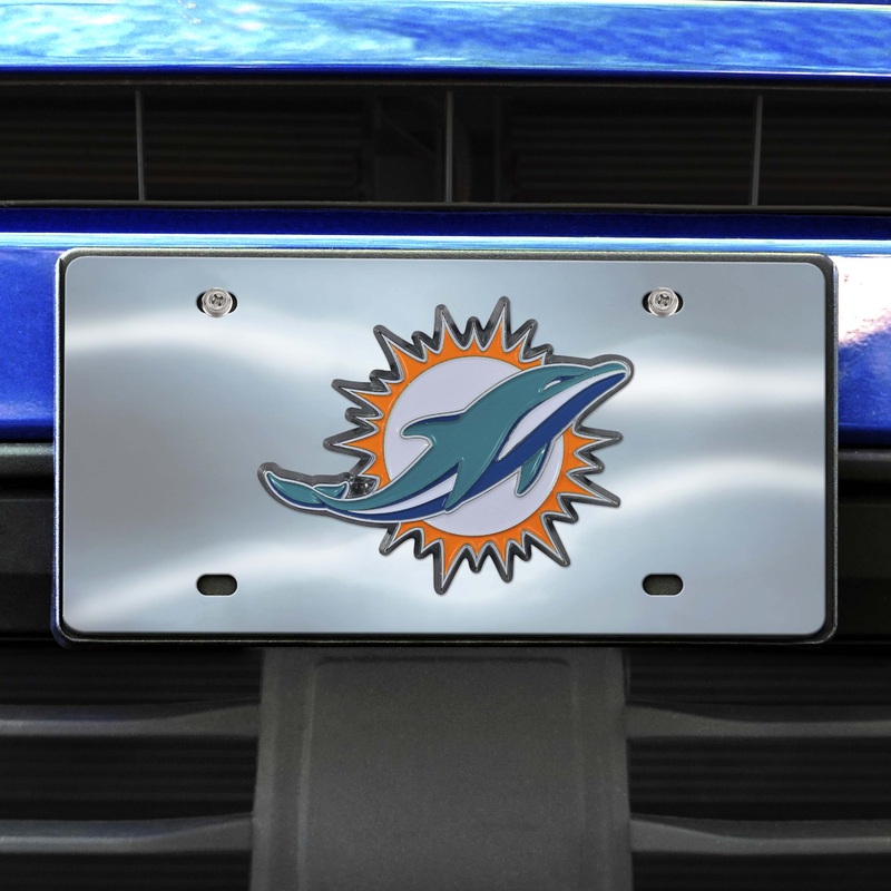 Fanmats Miami Dolphins 3D Stainless Steel License Plate