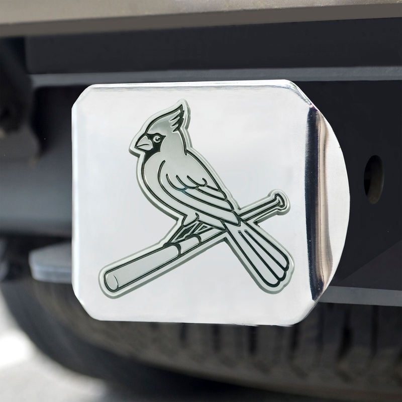 Fanmats St. Louis Cardinals Chrome Metal Hitch Cover with Chrome Metal 3D Emblem