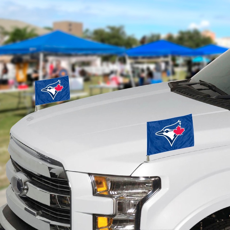 Fanmats Toronto Blue Jays Ambassador Car Flags – 2 Pack Mini Auto Flags, 4 X 6