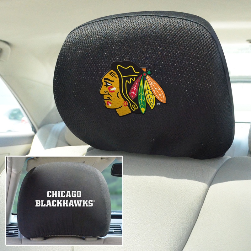 Fanmats Chicago Blackhawks Embroidered Head Rest Cover Set – 2 Pieces
