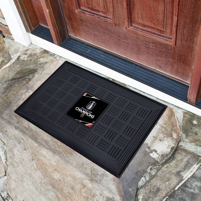 Fanmats Vegas Golden Knights 2023 Stanley Cup Champions Heavy Duty Vinyl Medallion Door Mat – 19.5 x 31
