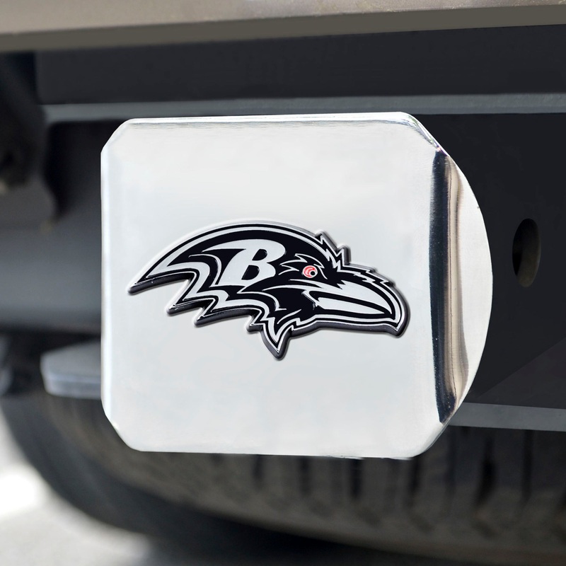Fanmats Baltimore Ravens Chrome Metal Hitch Cover with Chrome Metal 3D Emblem