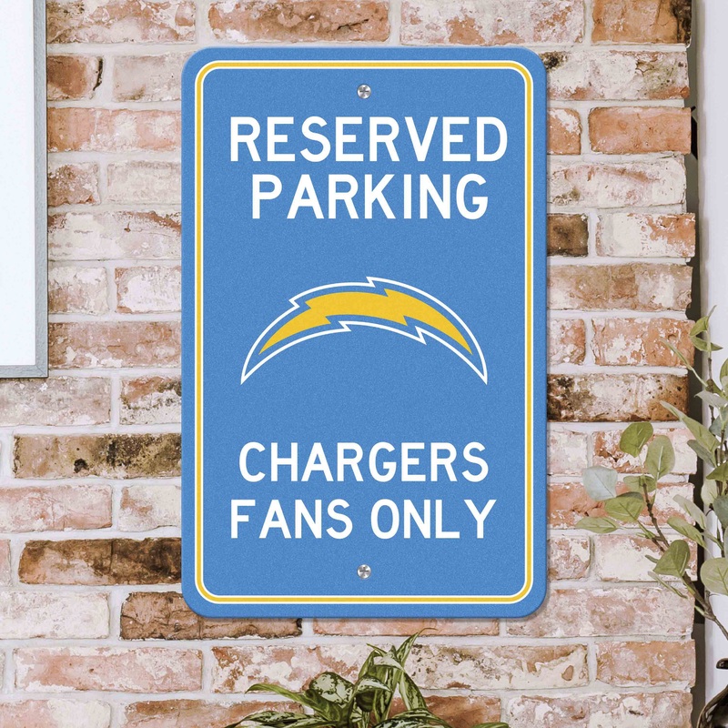 Fanmats Los Angeles Chargers Team Color Reserved Parking Sign Dcor 18 X 11.5 Lightweight