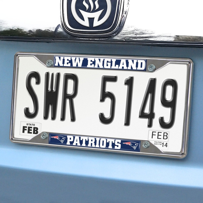Fanmats New England Patriots Chrome Metal License Plate Frame, 6.25 x 12.25