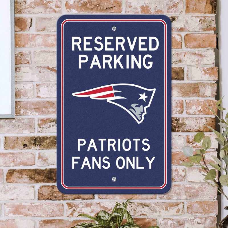 Fanmats New England Patriots Team Color Reserved Parking Sign Dcor 18 X 11.5 Lightweight