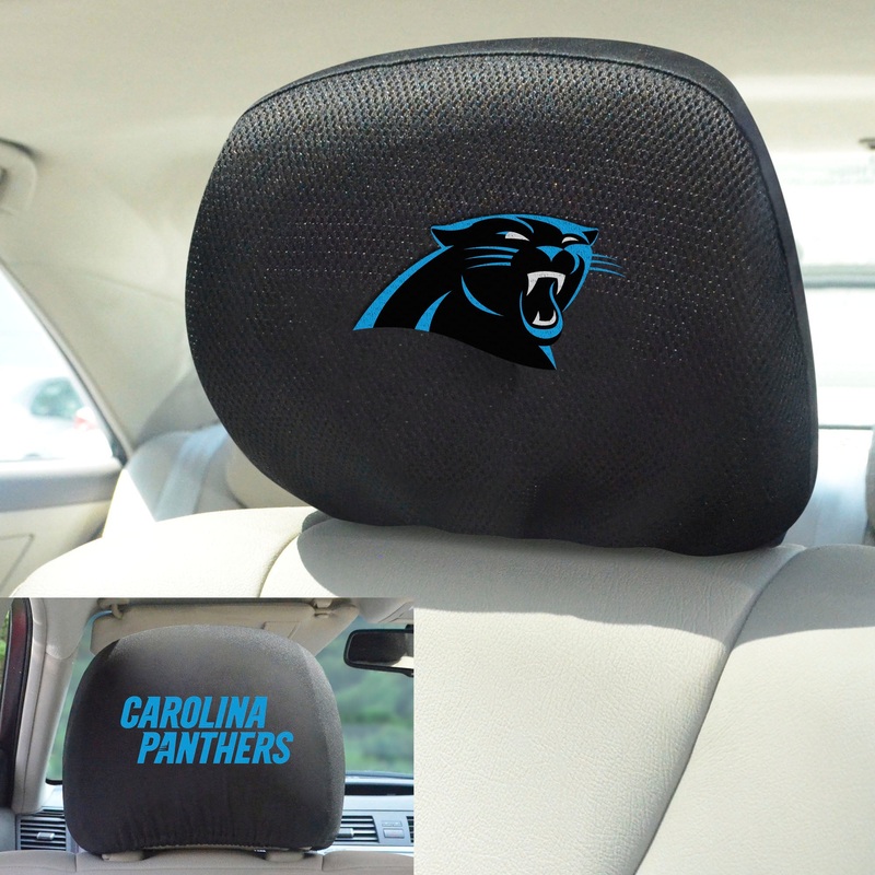 Fanmats Carolina Panthers Embroidered Head Rest Cover Set – 2 Pieces