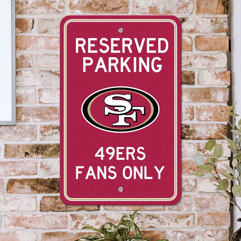 Fanmats San Francisco 49ers Team Color Reserved Parking Sign Dcor 18 X 11.5 Lightweight