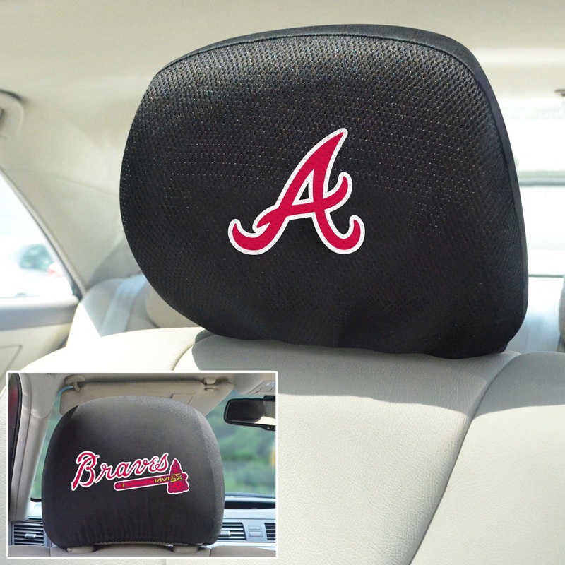 Fanmats Atlanta Braves Embroidered Head Rest Cover Set – 2 Pieces