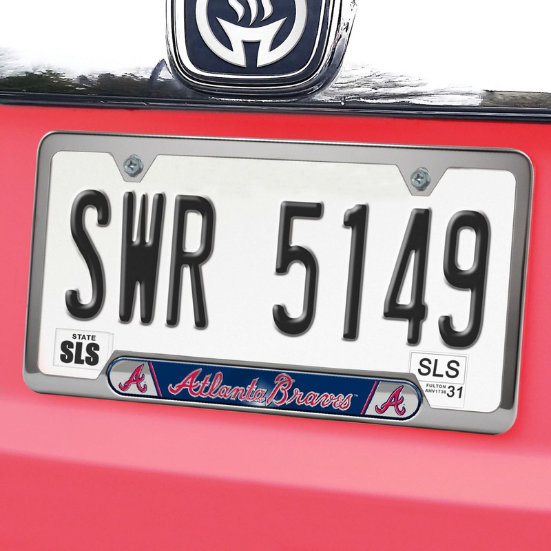 Fanmats Atlanta Braves Braves Embossed License Plate Frame, 6.25 x 12.25