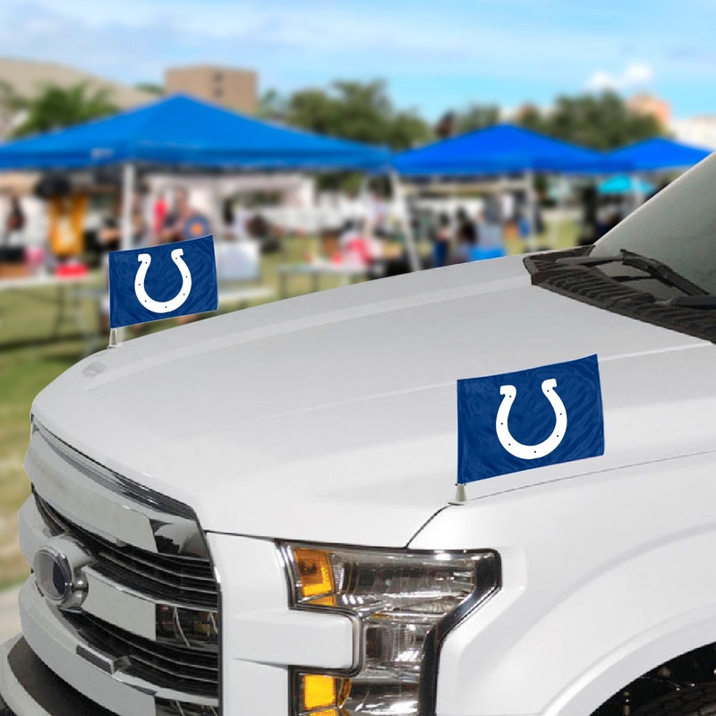 Fanmats Indianapolis Colts Ambassador Car Flags – 2 Pack Mini Auto Flags, 4 X 6
