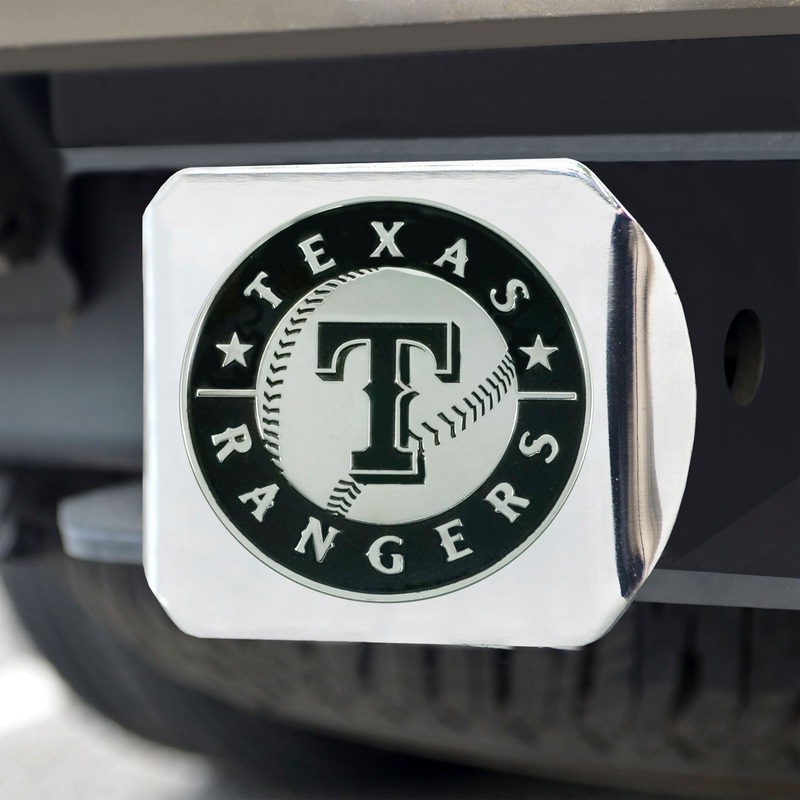 Fanmats Texas Rangers Chrome Metal Hitch Cover with Chrome Metal 3D Emblem
