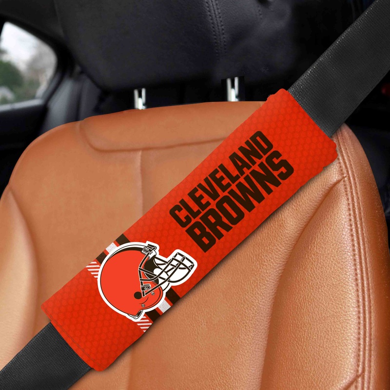 Fanmats Cleveland Browns Team Color Rally Seatbelt Pad – 2 Pieces