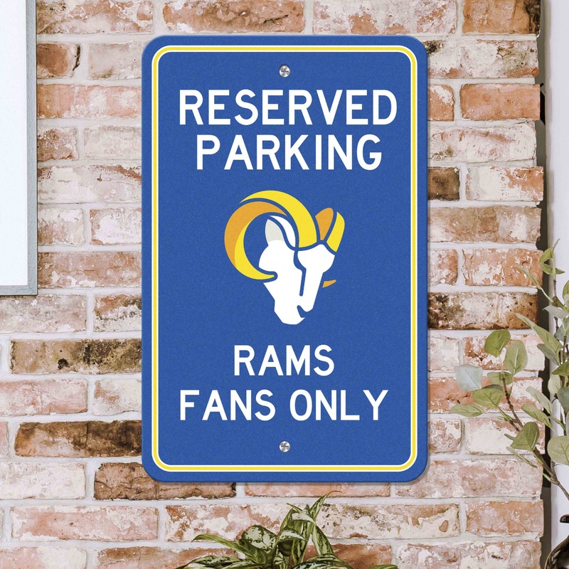 Fanmats Los Angeles Rams Team Color Reserved Parking Sign Dcor 18 X 11.5 Lightweight