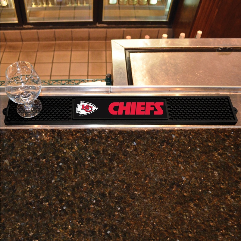 Fanmats Kansas City Chiefs Bar Drink Mat – 3.25 x 24