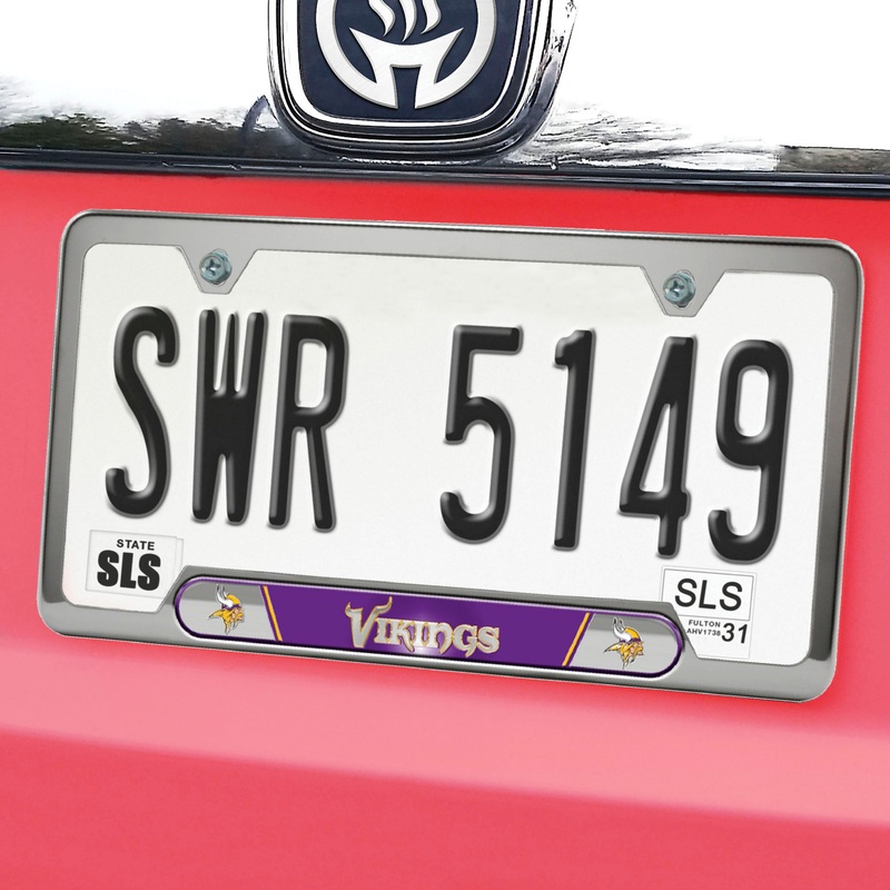 Fanmats Minnesota Vikings Embossed License Plate Frame, 6.25 x 12.25