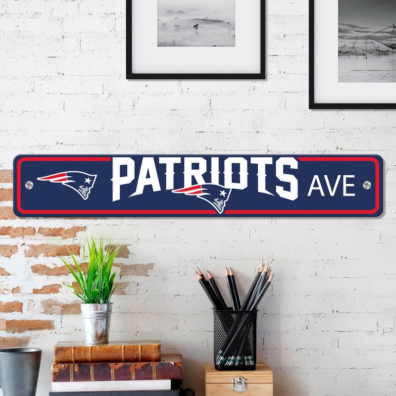 Fanmats New England Patriots Team Color Street Sign 4 X 24 Lightweight