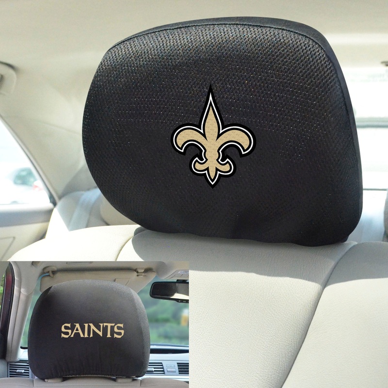 Fanmats New Orleans Saints Embroidered Head Rest Cover Set – 2 Pieces