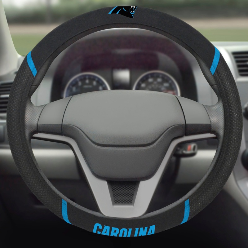 Fanmats Carolina Panthers Embroidered Steering Wheel Cover