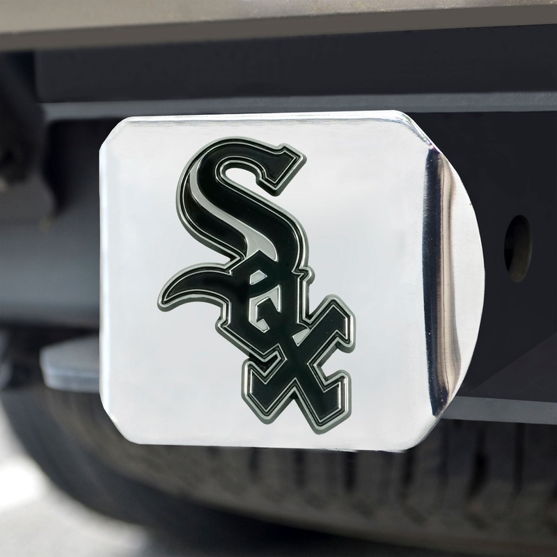 Fanmats Chicago White Sox Chrome Metal Hitch Cover with Chrome Metal 3D Emblem