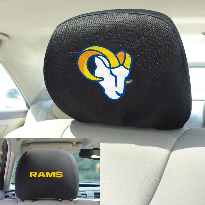 Fanmats Los Angeles Rams Embroidered Head Rest Cover Set – 2 Pieces