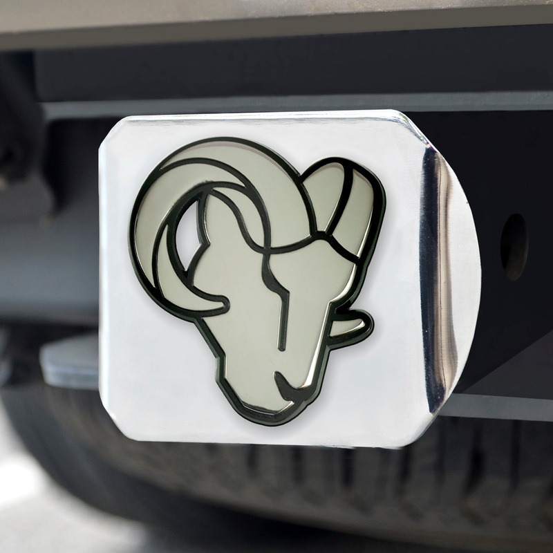 Fanmats Los Angeles Rams Chrome Metal Hitch Cover with Chrome Metal 3D Emblem