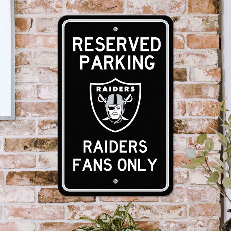 Fanmats Las Vegas Raiders Team Color Reserved Parking Sign Dcor 18 X 11.5 Lightweight
