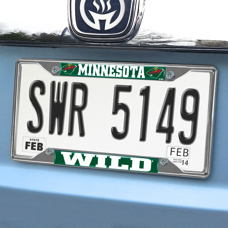 Fanmats Minnesota Wild Chrome Metal License Plate Frame, 6.25 x 12.25