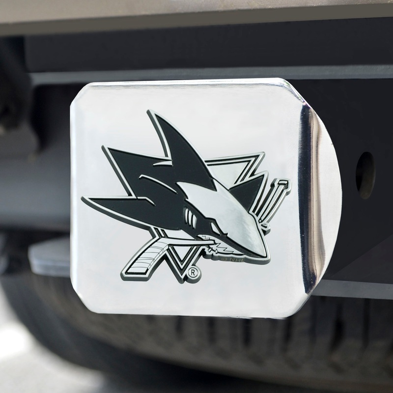 Fanmats San Jose Sharks Chrome Metal Hitch Cover with Chrome Metal 3D Emblem