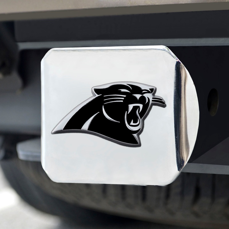 Fanmats Carolina Panthers Chrome Metal Hitch Cover with Chrome Metal 3D Emblem