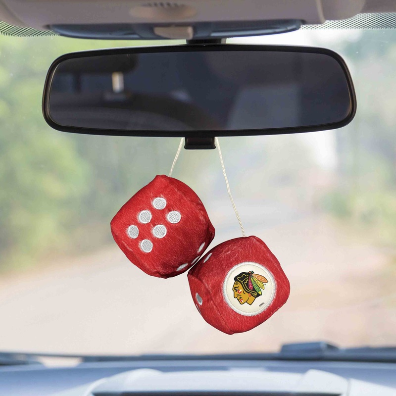 Fanmats Chicago Blackhawks Team Color Fuzzy Dice Dcor 3 Set