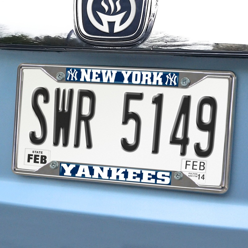 Fanmats New York Yankees Chrome Metal License Plate Frame, 6.25 x 12.25