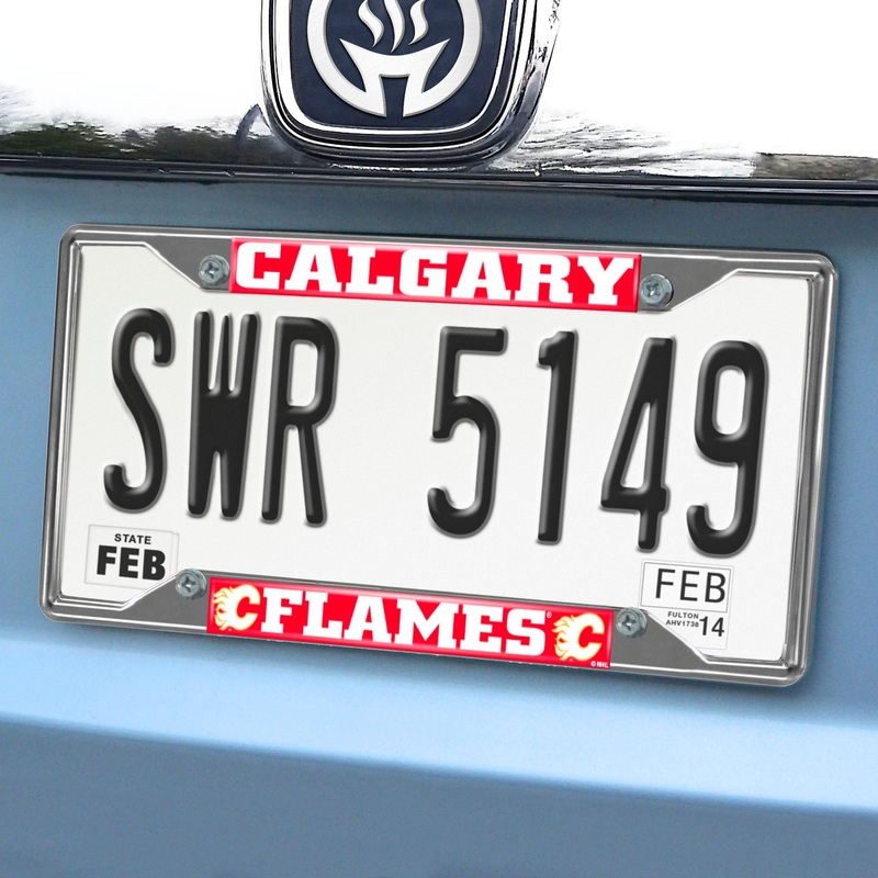 Fanmats Calgary Flames Chrome Metal License Plate Frame, 6.25 x 12.25