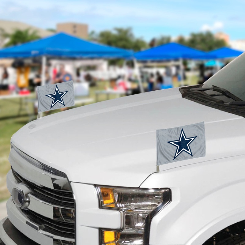 Fanmats Dallas Cowboys Ambassador Car Flags – 2 Pack Mini Auto Flags, 4 X 6
