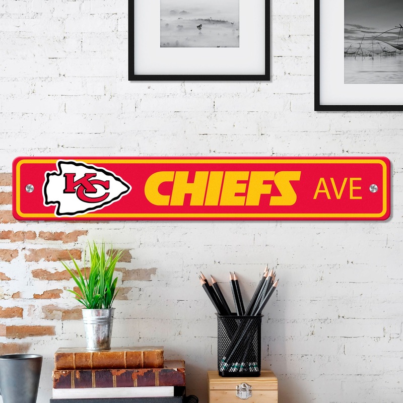 Fanmats Kansas City Chiefs Team Color Street Sign 4 X 24 Lightweight