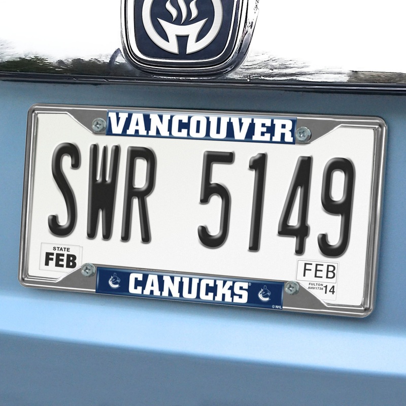 Fanmats Vancouver Canucks Chrome Metal License Plate Frame, 6.25 x 12.25