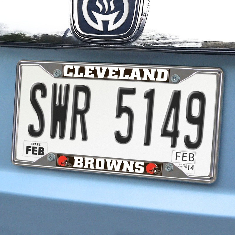 Fanmats Cleveland Browns Chrome Metal License Plate Frame, 6.25 x 12.25